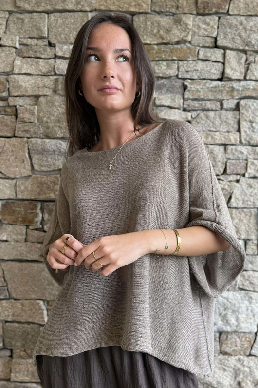 Conrad Boxy Cotton Knit Earth